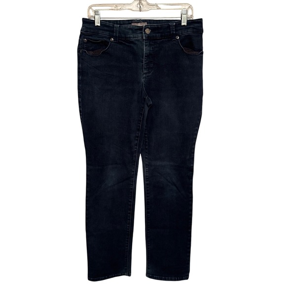 Chico's Denim - Chico's So Slimming Women's Dark Wash Denim Jeans Straight Leg Size 1 (8) Reg